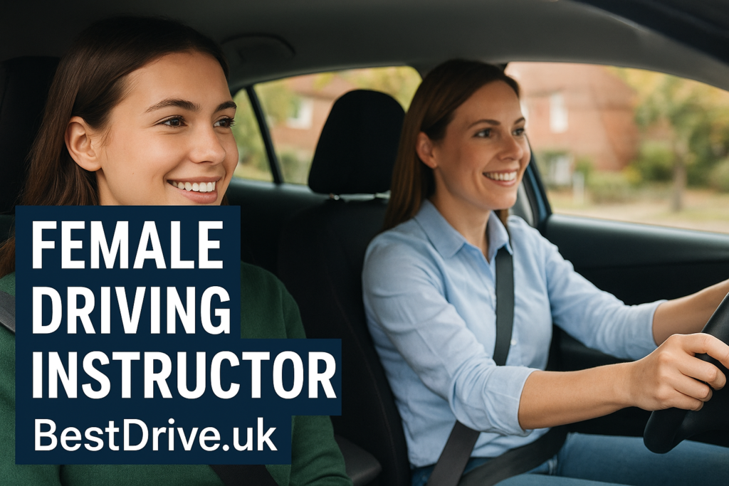 female driving instructor