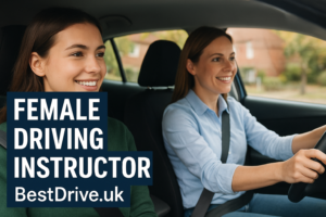 female driving instructor